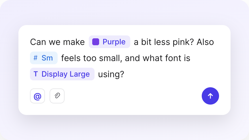 A prompt box with theme color, text style, and widget chips